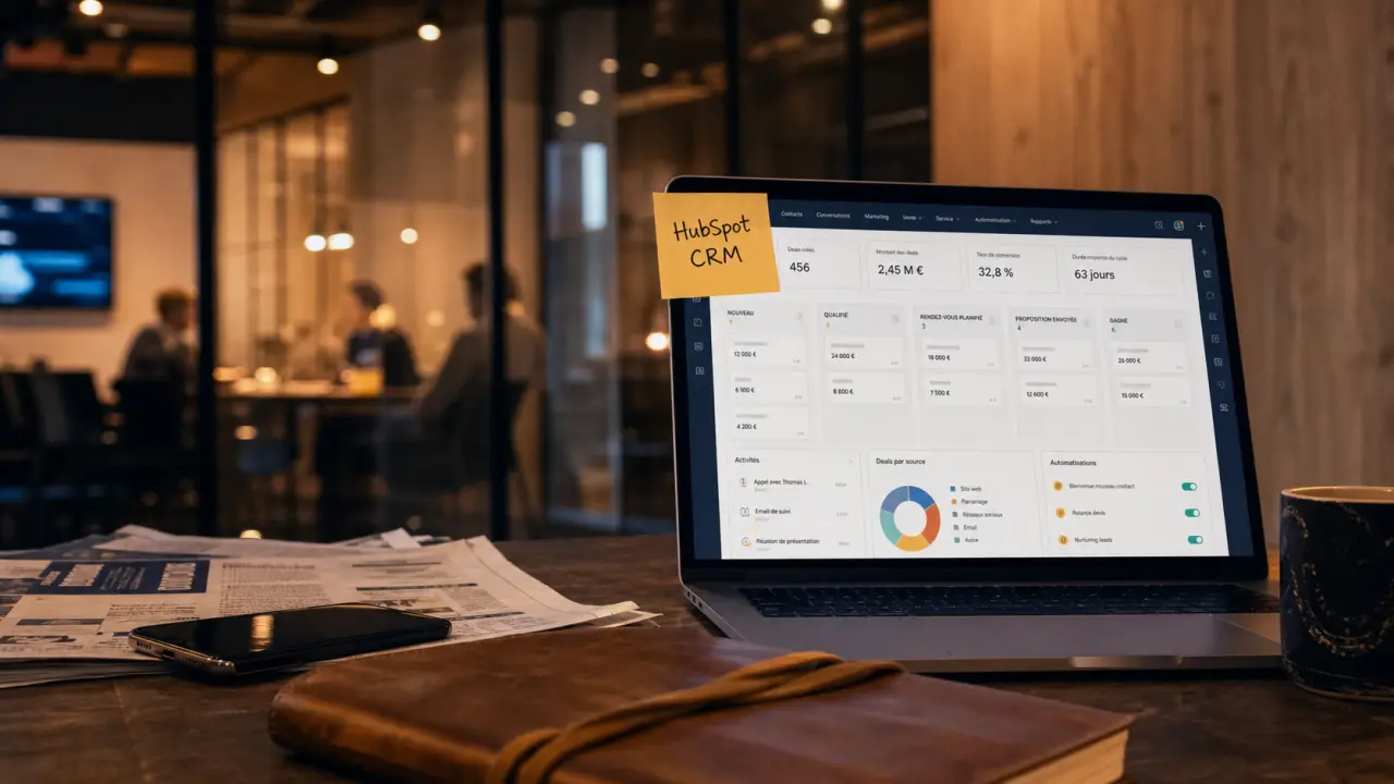 HubSpot CRM évolution croissance entreprise sur ordinateur