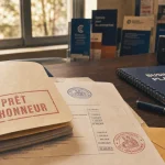 Dossier prêt d’honneur création entreprise sur table