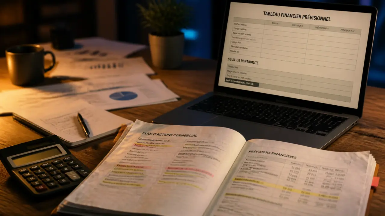 Bpifrance business plan : prévisions 3 ans et trésorerie 12 mois