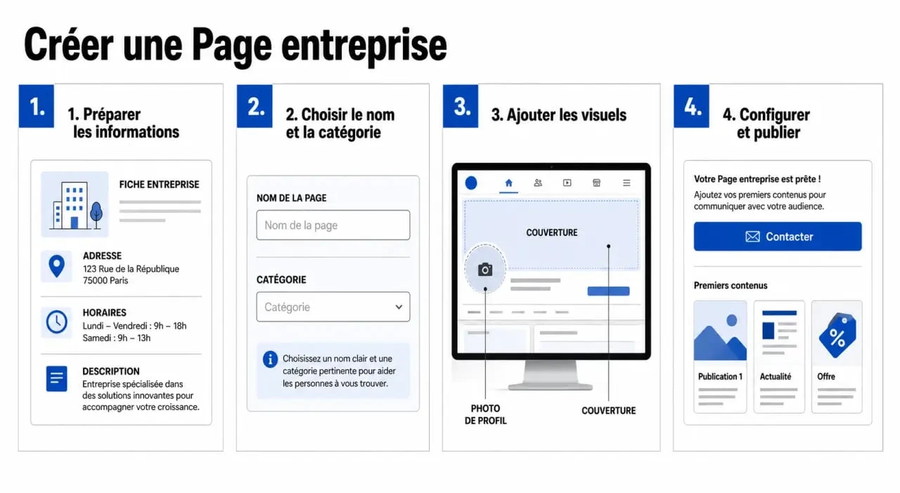 Créer page facebook entreprise : illustration des étapes clés pour configurer une Page professionnelle