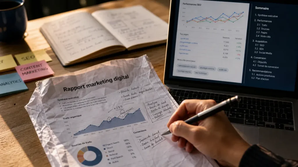 Rapport de stage marketing digital PDF : contexte, missions SEO, community management et bilan