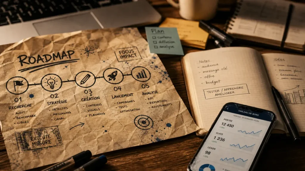 Stratégie de lancement sur les réseaux sociaux : objectifs, plateformes et KPI sur 3 mois