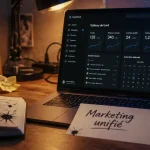 Solutions marketing tout-en-un email réseaux sociaux contenu : tableau de bord marketing unifié