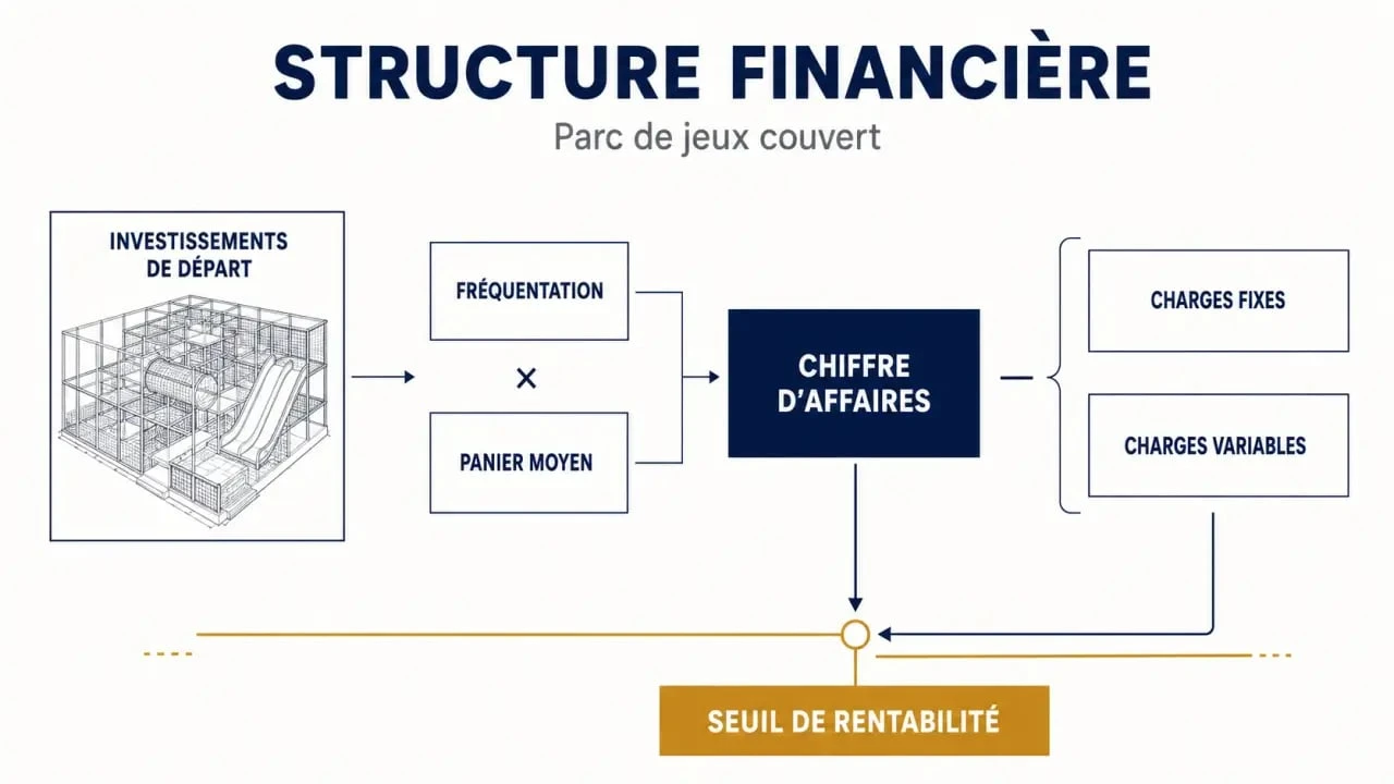 Business plan parc de jeux couvert PDF : schéma des investissements, recettes et seuil de rentabilité