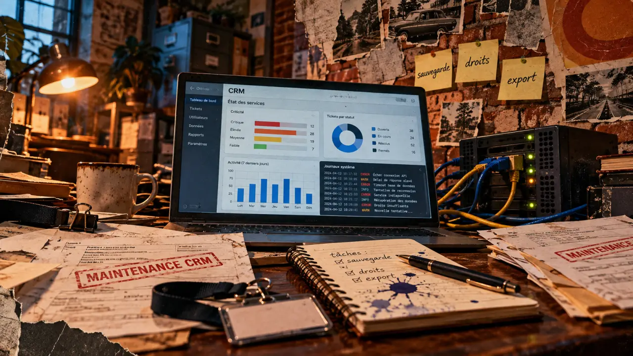 Maintenance CRM : documents, tableau de bord et logs d’erreurs