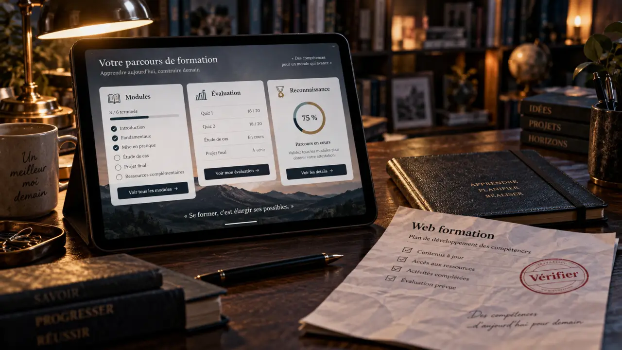 Web formation : contenu et reconnaissance sur tablette