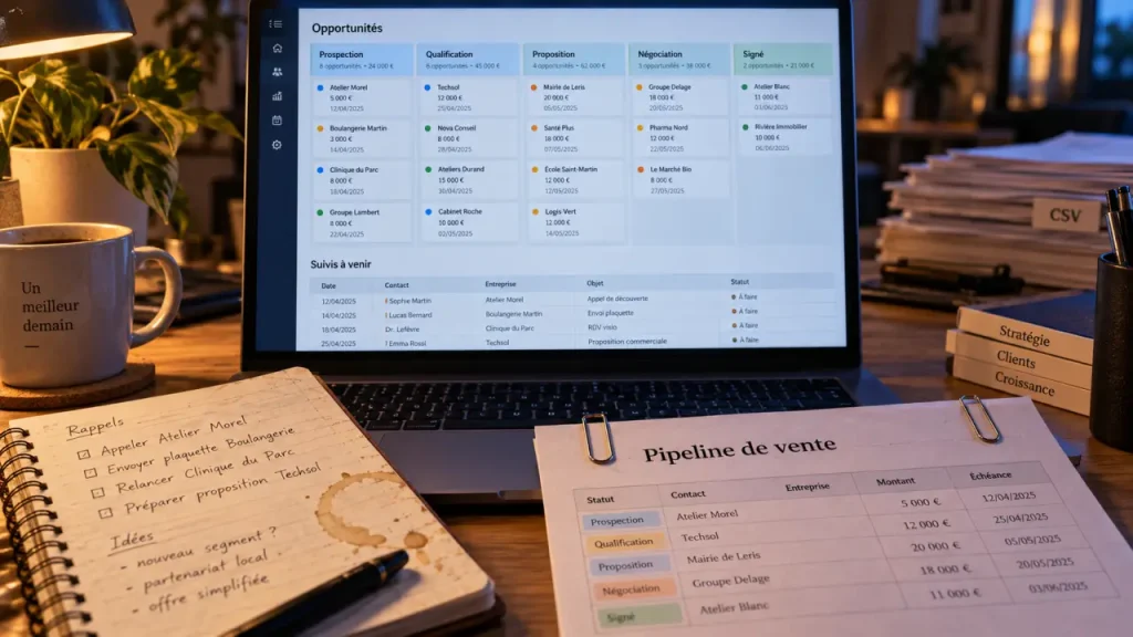 Utiliser le CRM Salesflow Pro sans perdre le fil des prospects et des relances