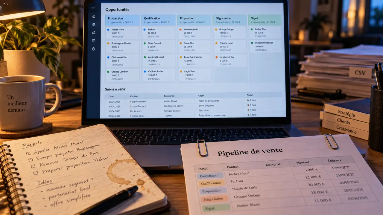 Comment utiliser logiciel CRM Salesflow Pro : pipeline de vente et relances