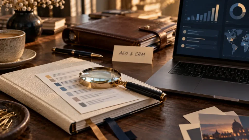 Un outil AEO utile relie visibilité IA, CRM et actions marketing